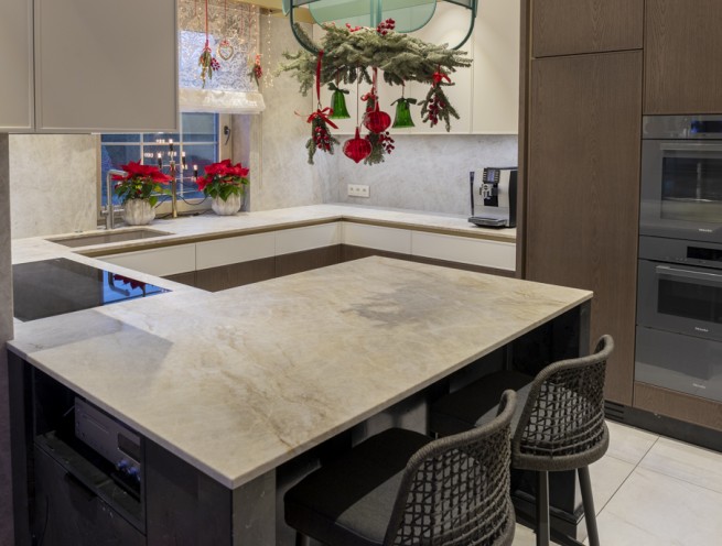 Kwarcyt naturalny Taj Mahal+Kwarcyt naturalny Infinity